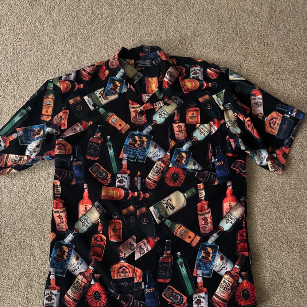 Dragonfly Clothing Company shirt xl - With Liquor Bottles On Shirt